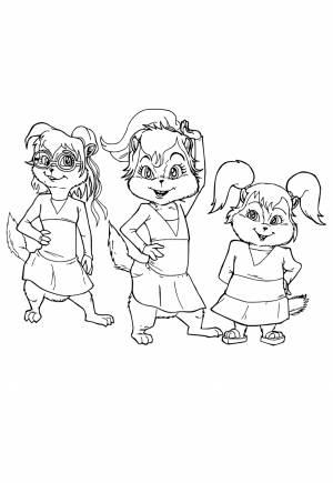 Раскраска Элвин И Бурундуки Черлидинг