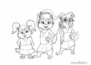 Раскраска Элвин и бурундуки