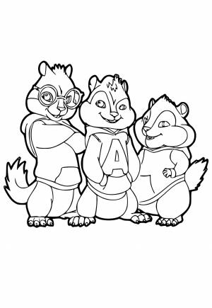 Раскраска Элвин И Бурундуки Вместе