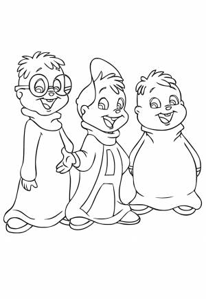 Раскраска Элвин И Бурундуки Друзья