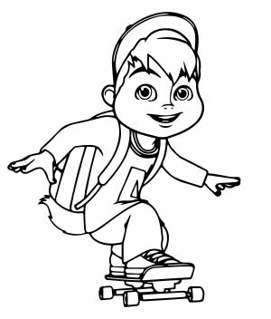 Элвин на скейте