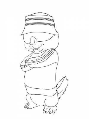 Раскраска Элвин и Бурундуки черно белая для мальчиков