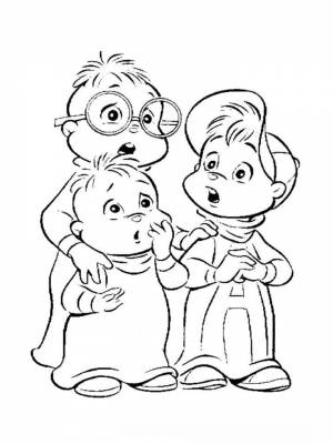 Раскраска Элвин и Бурундуки  картинку для детей