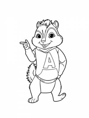 Картинка Элвин и Бурундуки раскраска