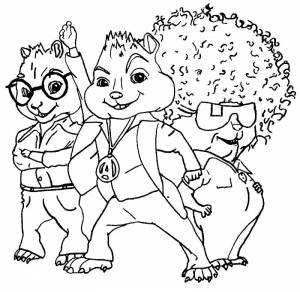 Раскраски Элвин и бурундуки из мультика