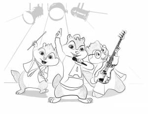 Раскраска Бурундуки выступают на сцене