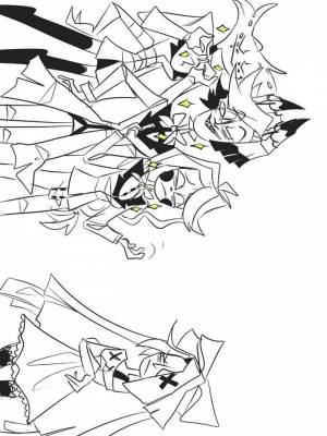 Картинка Отель Хазбин раскраска на листе  онлайн