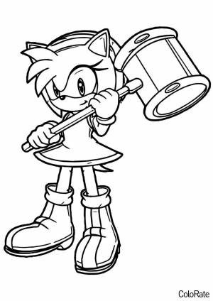 Раскраска Эми Роуз и её молот