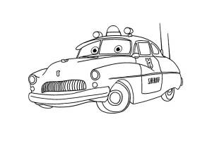 Раскраска Тачка Шериф