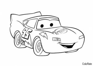Раскраска Милый Молния Маккуин