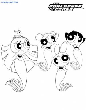 Раскраска Суперкрошки в образе русалочек