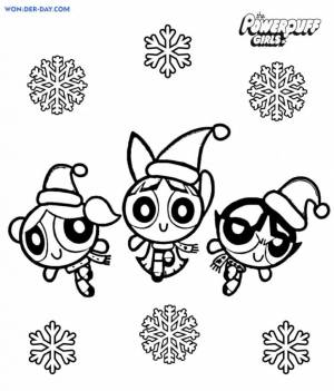 Раскраска Новогодние Суперкрошки