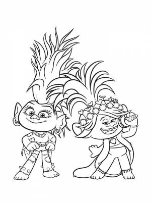 Раскраска Тролли Мировой тур   в формате