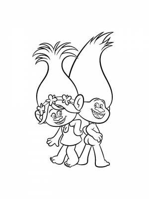 Раскраска Тролли Мировой тур   в формате