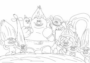 Новые раскраски к мультфильму Тролли