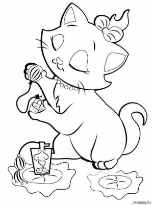Раскраски кошка Мари