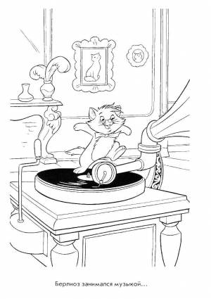 Раскраски мари, Раскраска Кошечка мари коты аристократы