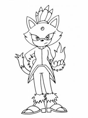 Раскраска Кошка Блейз контролирует и управляет огнем