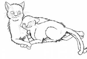 Раскраска Милая пара Котов Воителей