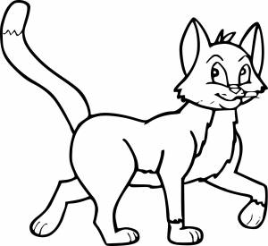 Раскраски кошка профиль