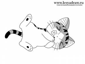 Раскраски кот спиной