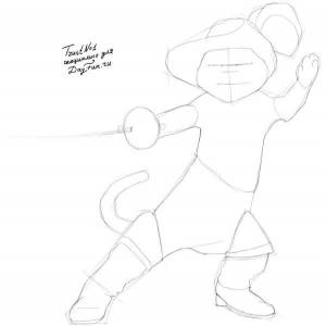 Как нарисовать кота в сапогах карандашом поэтапно 2