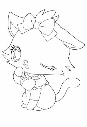 Раскраска Аниме Кот