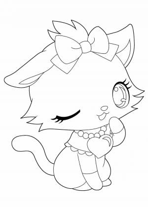 Раскраски Аниме котики милые