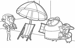 Мистер бин раскраска