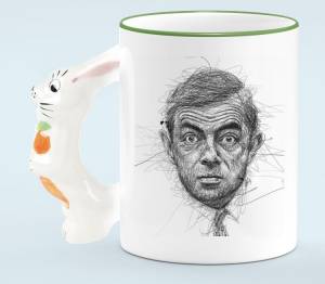 Роуэн Аткинсон кружка с ручкой в виде зайца
