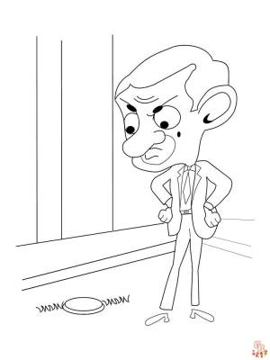 Веселые раскраски Мистер Бин для детей с Gbcoloring