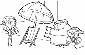 Раскраска Мистер Бин 14