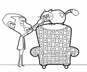 Раскраска Мистер Бин 12