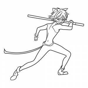 Раскраска Супер Кот Адриан