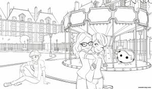 Раскраска маринетт и адриан