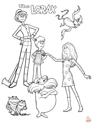 Бесплатные и легкие раскраски Лоракс для детей