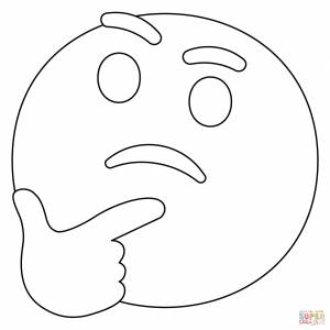 Раскраска Задумчивый смайлик