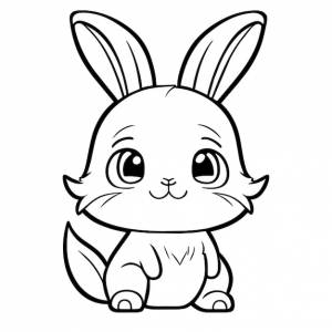 Черно-белая художественная раскраска для детей, детские раскраски с кроликом, полностью белая, детский стиль, белый