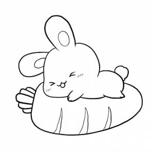 Мультфильм кролик милые животные каракули каваи аниме раскраски страницы милые иллюстрации клип арт персонаж