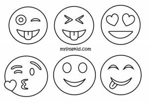 Раскраски Стикеры, Смайлы, Эмодзи