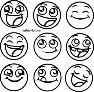 Раскраски Стикеры, Смайлы, Эмодзи