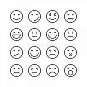 Комплект значков смайлика Свиньи Emoji для красить Иллюстрация вектора