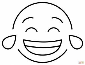 Раскраска Смайлик со слезами радости