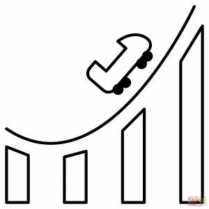 Раскраска Эмоджи американских горок