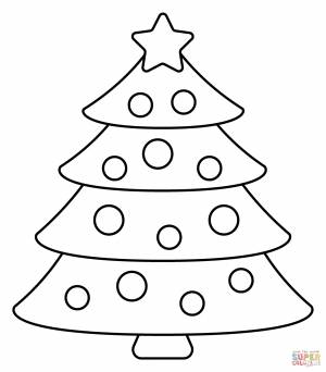 Раскраска Смайлик рождественской елки