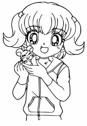 Раскраска Аниме Питомец