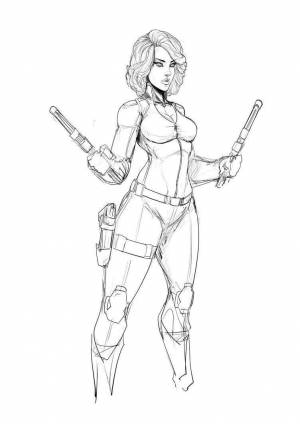 Раскраска Чёрная Вдова 2