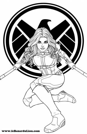 Coloriage Marvel Black Widow Natasha Romanoff Coloring Scarlett Johansson