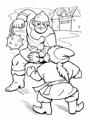 Раскраска Илья Муромец 11