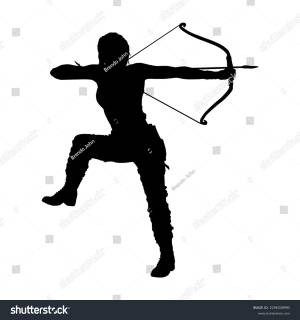Silhouette Woman Holding Bow Tomb Raider